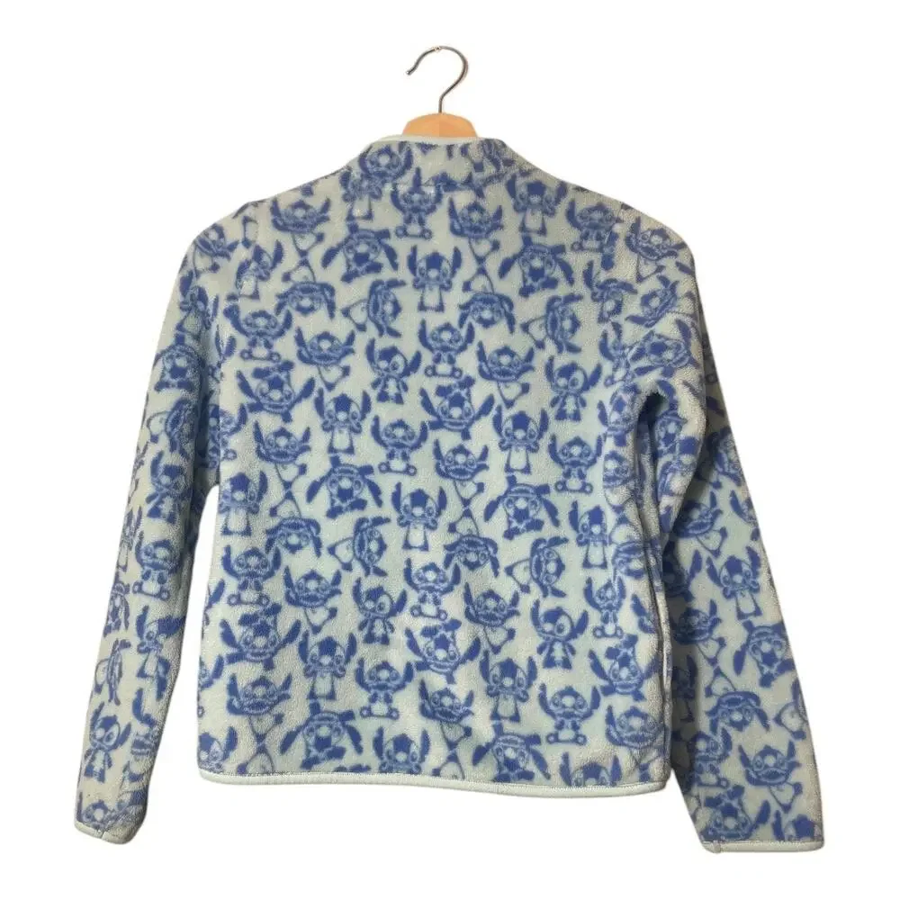 Disney Lilo & Stitch Fleece Jacket Blue Size 9/10 Kids Girls